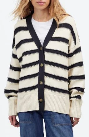 Madewell Oversized Cotton Cardigan Women's in Stripe