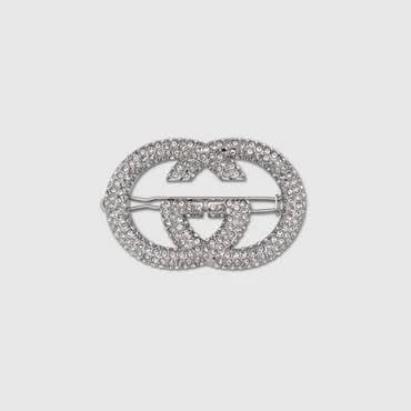Gucci Interlocking G Crystal Hair Clip