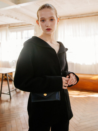 Wool Cashmere Hooded Cardigan