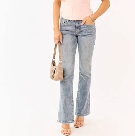 Vintage Wash Stretchy Bootcut Jeans