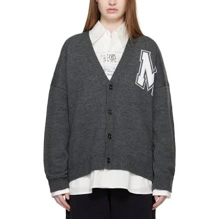 MM6 Maison Margiela Gray Two-In-One Knit Cardigan