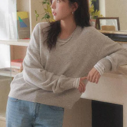CITYBREEZE Cashmere Solis V-Neck Knit_9COLORS