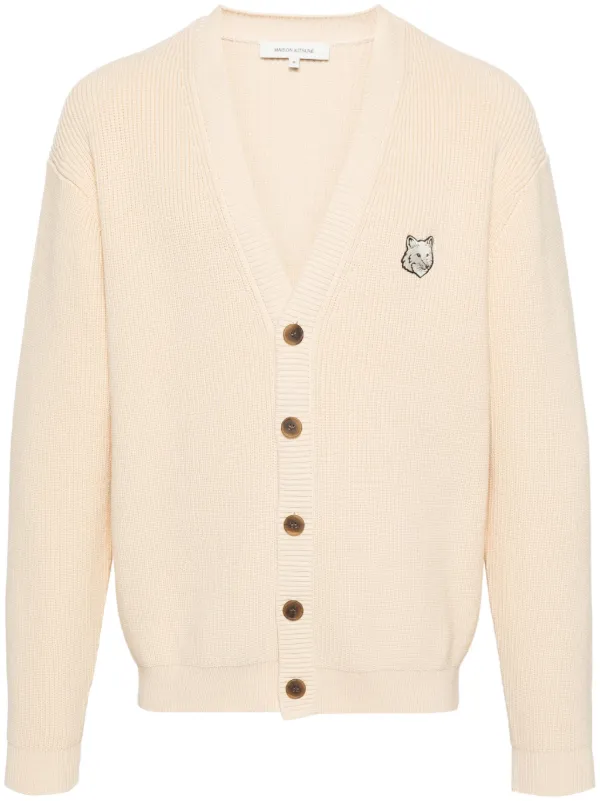 Fox-patch Chunky-knit Cardigan