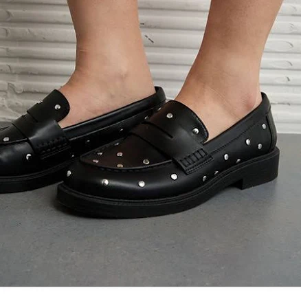American Eagle Studded Loafer for Men in Black Slip Synthetic Sole
