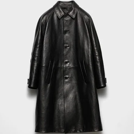 Prada Men's Oversized Leather Coat