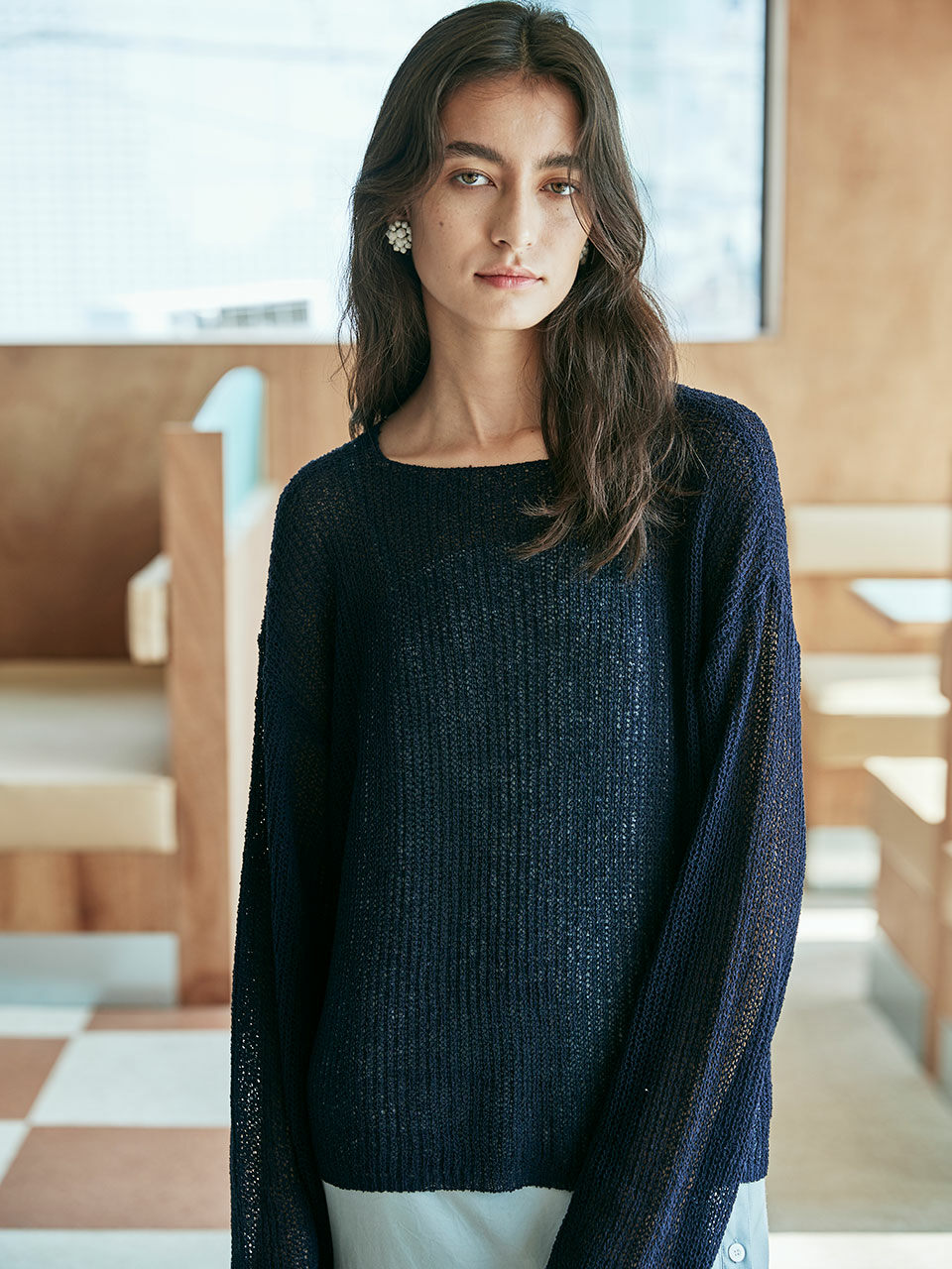 Neroli See Through Knit_Navy