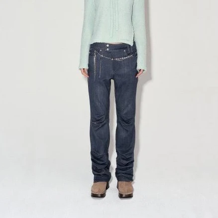 DEBBY UPPER AVEN STRAIGHT TUCK PANTS_DENIM