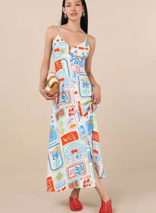 Lulus Button-Front Sleeveless Midi Dress