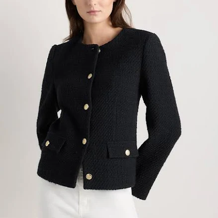 Quince Women's Organic Cotton Tweed Collarless Jacket