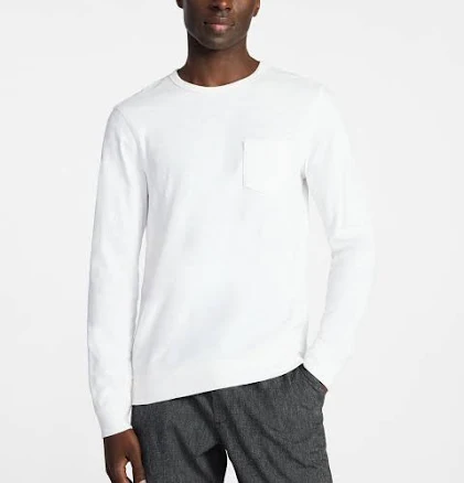 George Men's Slub Pocket Crewneck Tee with Long Sleeves