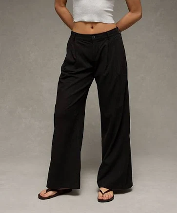 AE Women's Low-Rise Linen-Blend Trousers