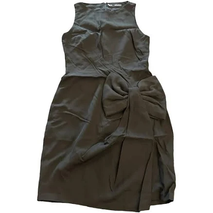 Dsquared2 Black Cotton Bow Detail Dress Size 42 IT