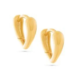 Glossy Gold Heart Hoops