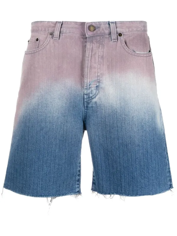 Gradient Denim Shorts