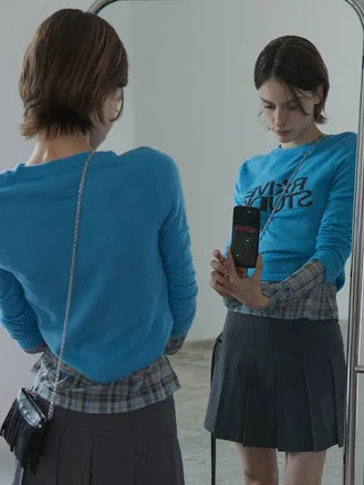 raive Raive Studio Logo Knit VK5AP181_2color Knitwear | ETA CHARCOAL_01S