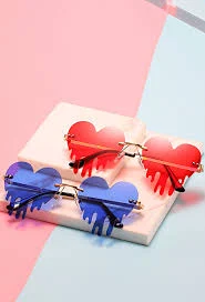 Sunglasses Dripping Heart Shape Glasses Trendy Glasses for Party Summer Beach