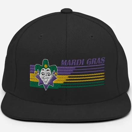 Retro Mardi Gras Jester Snapback Hat