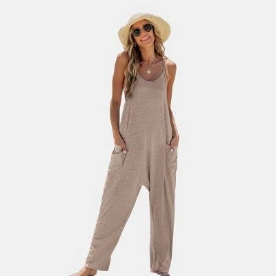Cupshe Women's Sleeveless Scoop Neck Loose Leg Jumpsuit