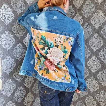 Women's Denim Jacket with Bead Embroidery