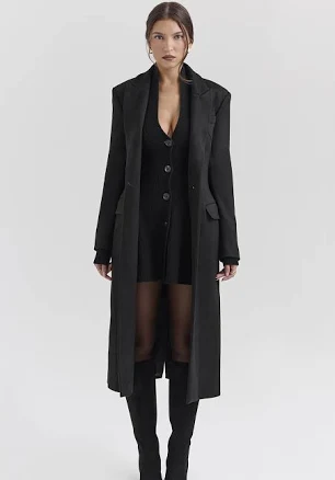 'Remi' Single Breasted Long Coat