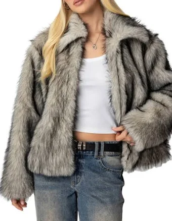 Edikted Women's Mob Wife Faux Fur Jacket