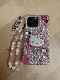 Hello Kitty Junk Case Bundle, Phone Case, Pink Preppy Stuff, IPhone, Sanrio Inspired, Girly Gift, Decoden, Nail Charm, Y2k PhoneCase, Kuromi