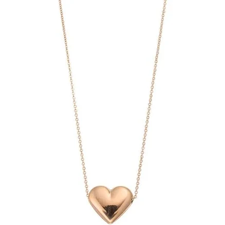 Au Naturale 14k Gold Puffed Heart Necklace Women's