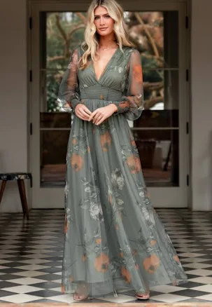 Baltic Born Layla Floral Tulle Maxi Dress