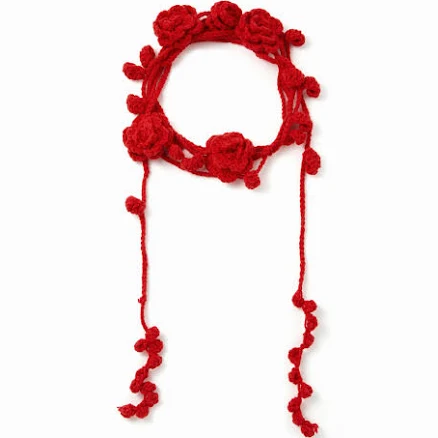 Cotton FLOWER Knitted Necklace