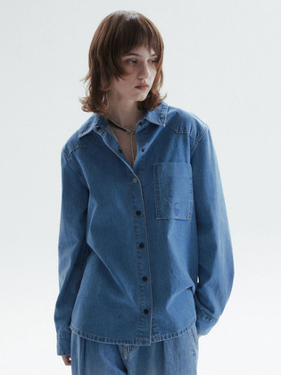 Basic Long Sleeve Denim Shirt