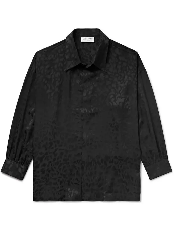 Leopard Jacquard Silk Shirt