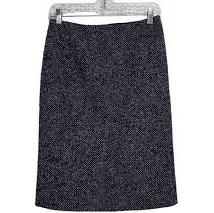 Vintage Worth Wool Purple Tweed Pencil Skirt Slit Size 6 Twee Preppy