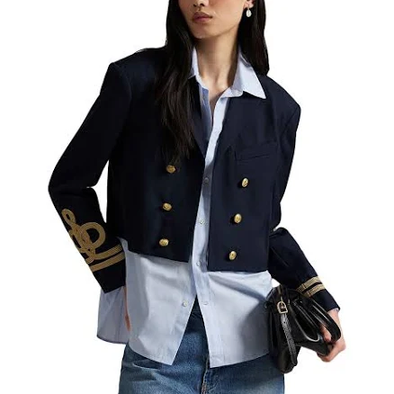 Ralph Lauren Women's Double-Breasted Cropped Wool Jacket