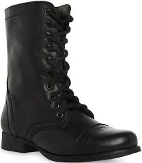 Steve Madden Troopa Military Inspired Zipper Lace Up Leather Combat Boots