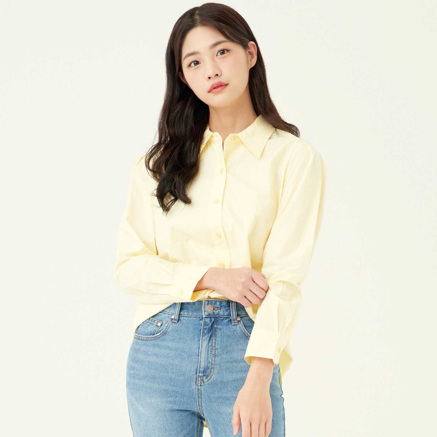 Spring Collar Puff Sleeve Shirt