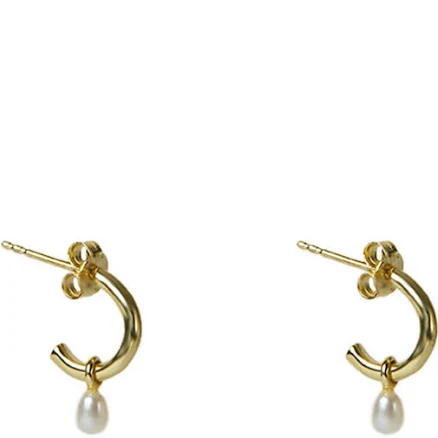 Argento Vivo Women's Freshwater Pearl Hoop Earrings