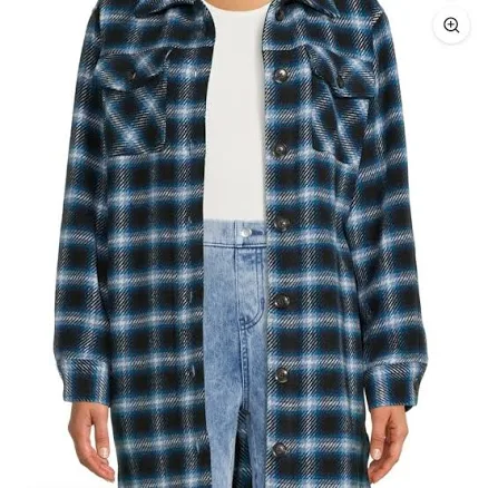 Time and Tru Women's Belted Shacket Coat