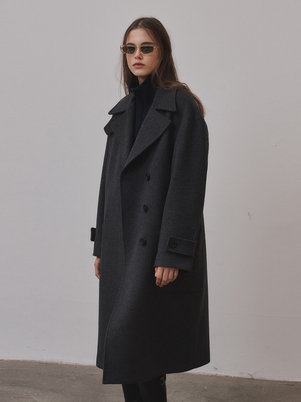 Oversized Double Coat _Dark City
