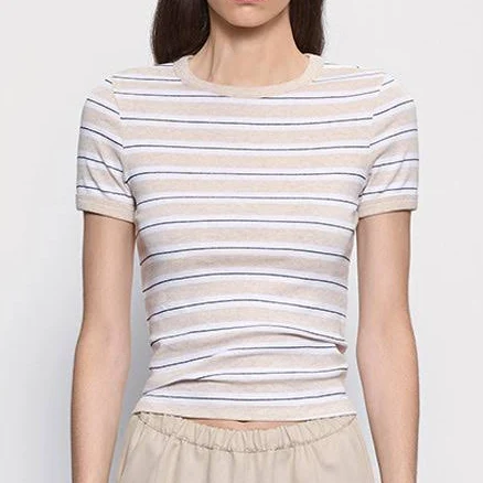 Enza Costa Cotton Stripe Classic S/S Tee