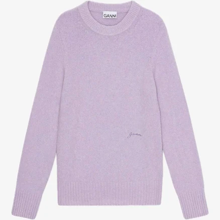 Ganni Women's Brushed Alpaca O-Neck Sweater