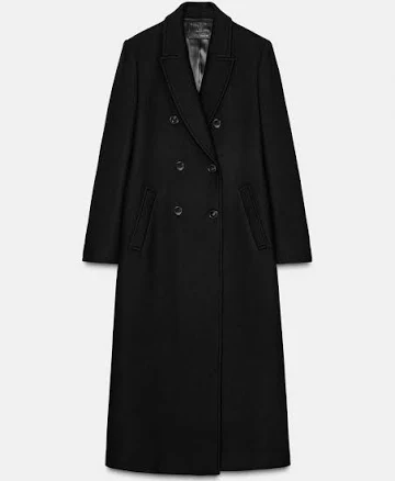 Zara Women's Double-Breasted Long Coat