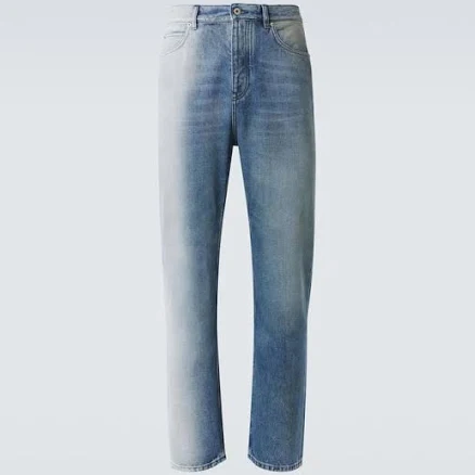 Loewe Men's Faded Straight Jeans - Blue