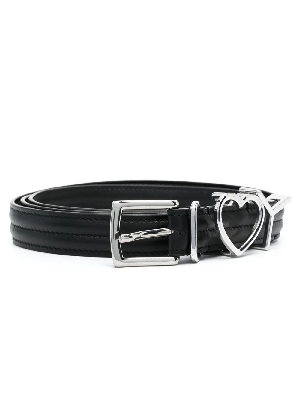 Woven-heart Buckle Belt