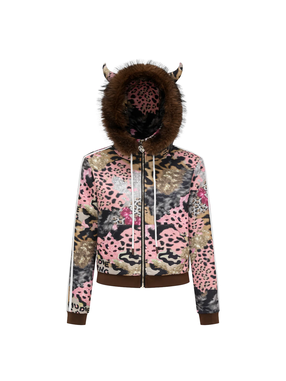 Brown Leopard Print Hoodie