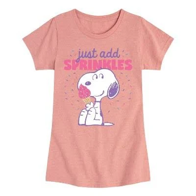 Peanuts Just Add Sprinkles Youth Girls Short Sleeve Tee