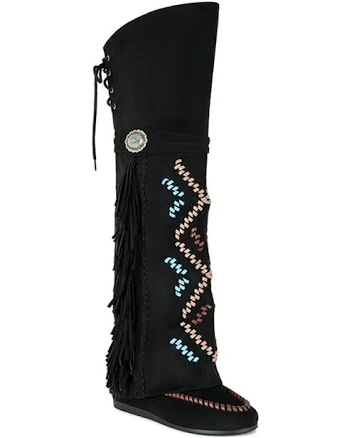 Azalea Wang Women's Edmund Moc Toe Moccasin Over the Knee Boots