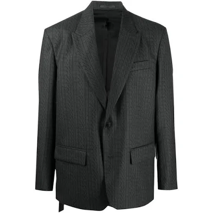 Valentino Garavani Vltn Print Single-Breasted Blazer in Grey