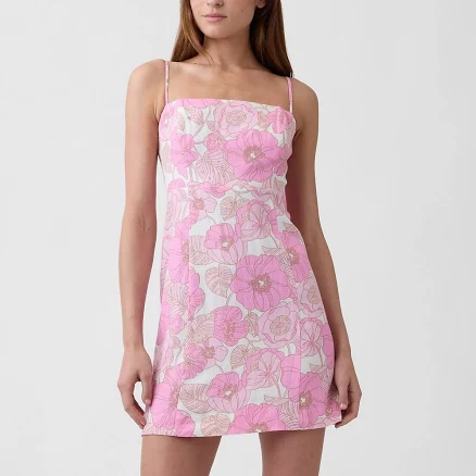 Gap Women's Linen-Blend Squareneck Mini Dress