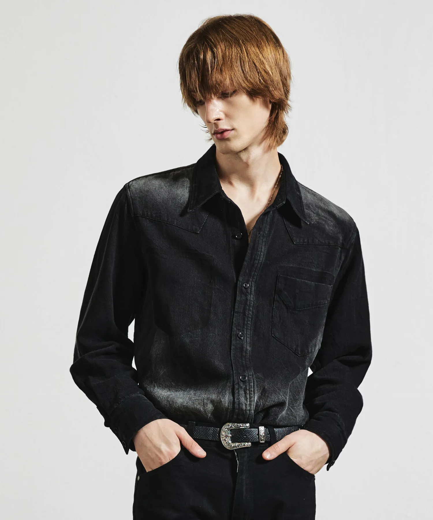 Fog Denim Shirt Crack Black