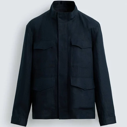 Zara Men's Linen Pocket Jacket